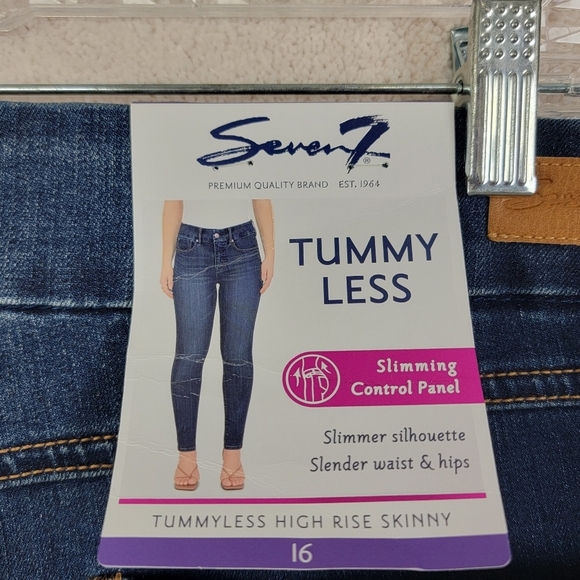 Seven7 NEW Women's 16 Plus Avalon Tummy Less High Rise Skinny Denim Blue Jeans - Picture 13 of 13